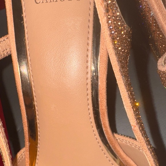 Vince Camuto Glittering Gold Slingback Heels - Picture 16 of 17